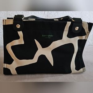 Kate Spade Black and Cream Giraffe Print Hand Bag